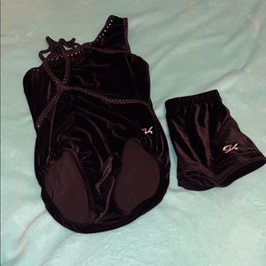Black VELVET GK Leotard/spandex